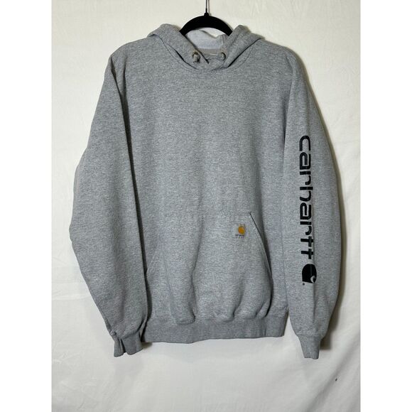 Carhartt Unisex Outdoor Pullover Mid Weight Light Gray Hoodie Loose Fit, Size S - Picture 1 of 3